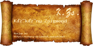 Kökény Zsigmond névjegykártya